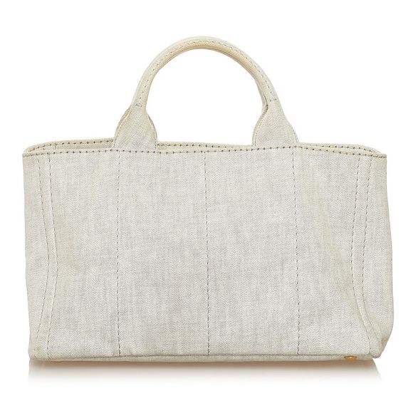 Prada Pre Loved Canapa Logo Canvas Satchel - Picture 3 of 8